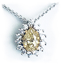 Fancy Color Pear Diamond Necklace